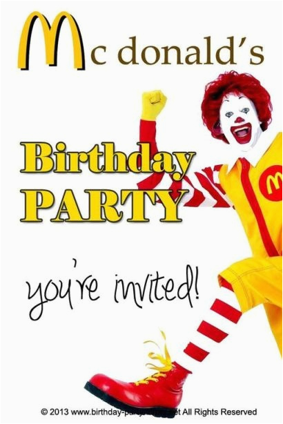 mcdonalds birthday party theme