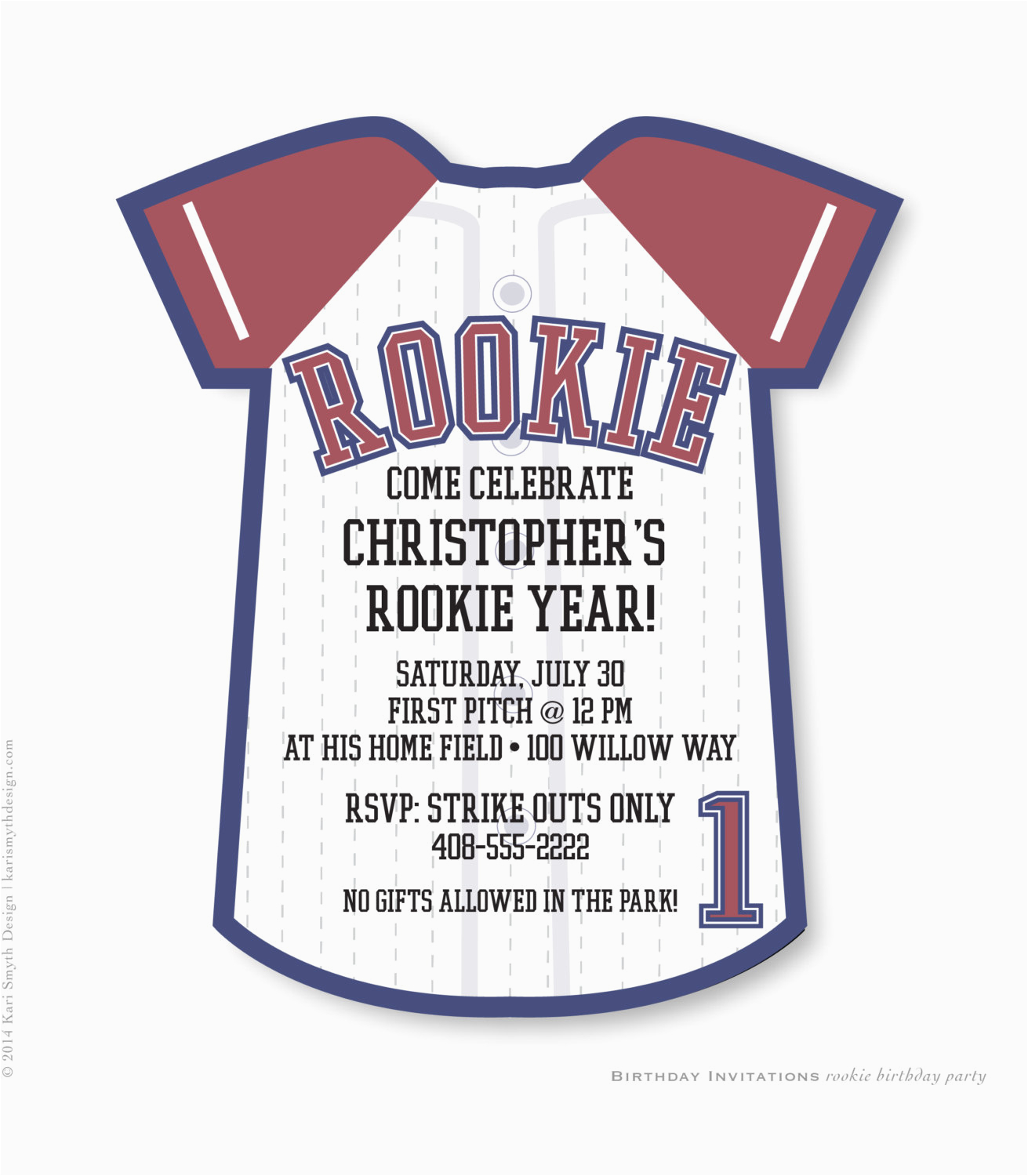 rookie year baseball jersey birthday