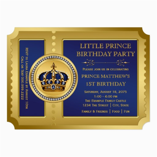 royal prince birthday party invitation