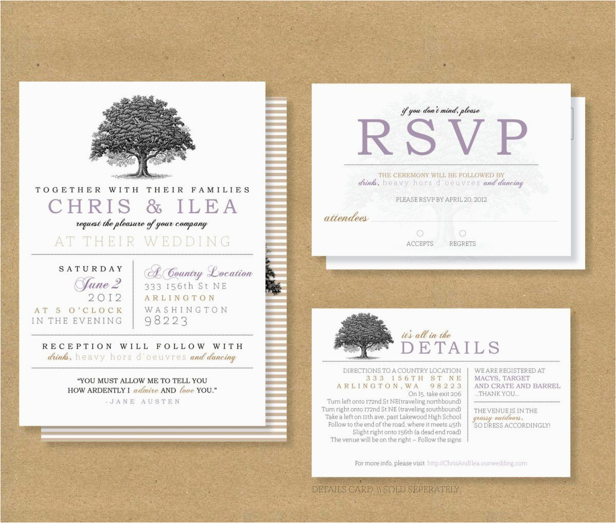 rsvp invitation card sample