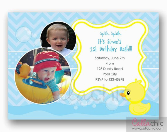 rubber ducky birthday invitation