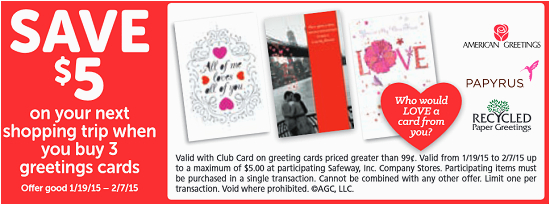 safeway 3 greeting cards as low as 0 97 with catalina