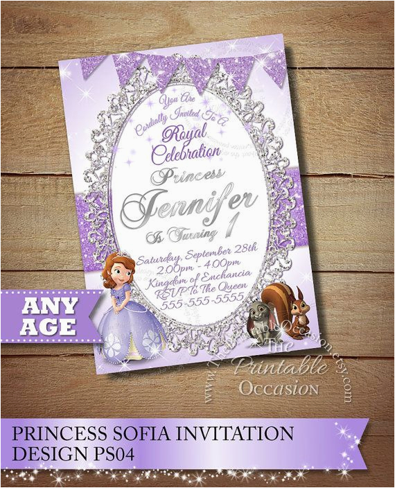 same day svc sofia the first birthday invitation princess