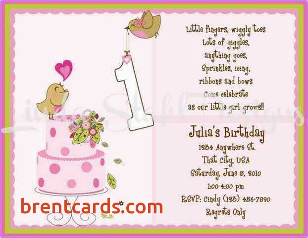 Sample Of Birthday Invitation Cards 1 Year Old Sample Of Birthday ...