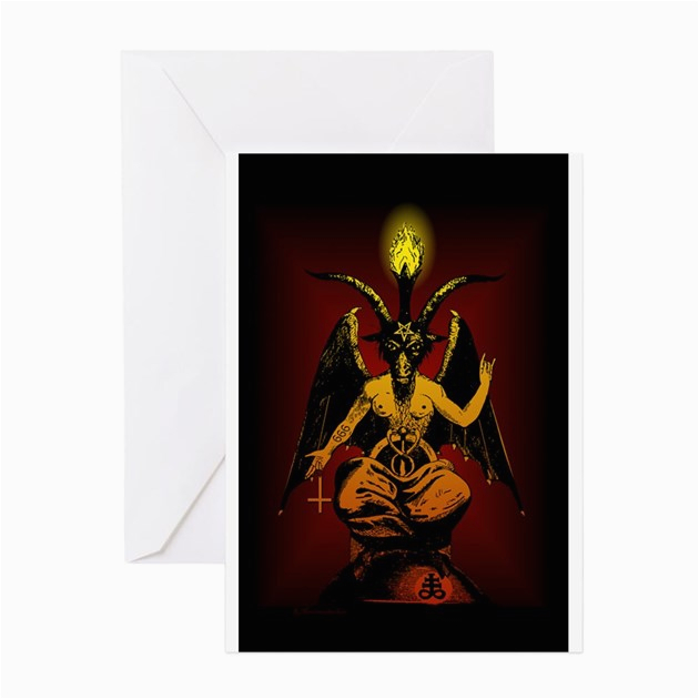 satanic goat greeting cards productid 48259654