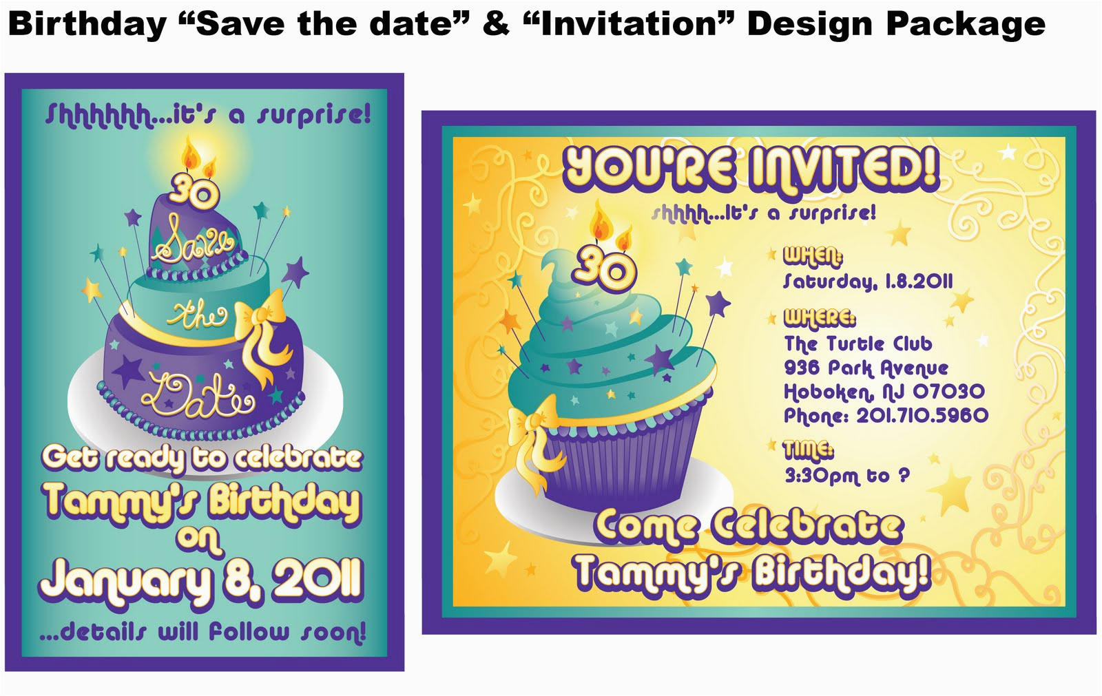 ts birthday save date invitation design