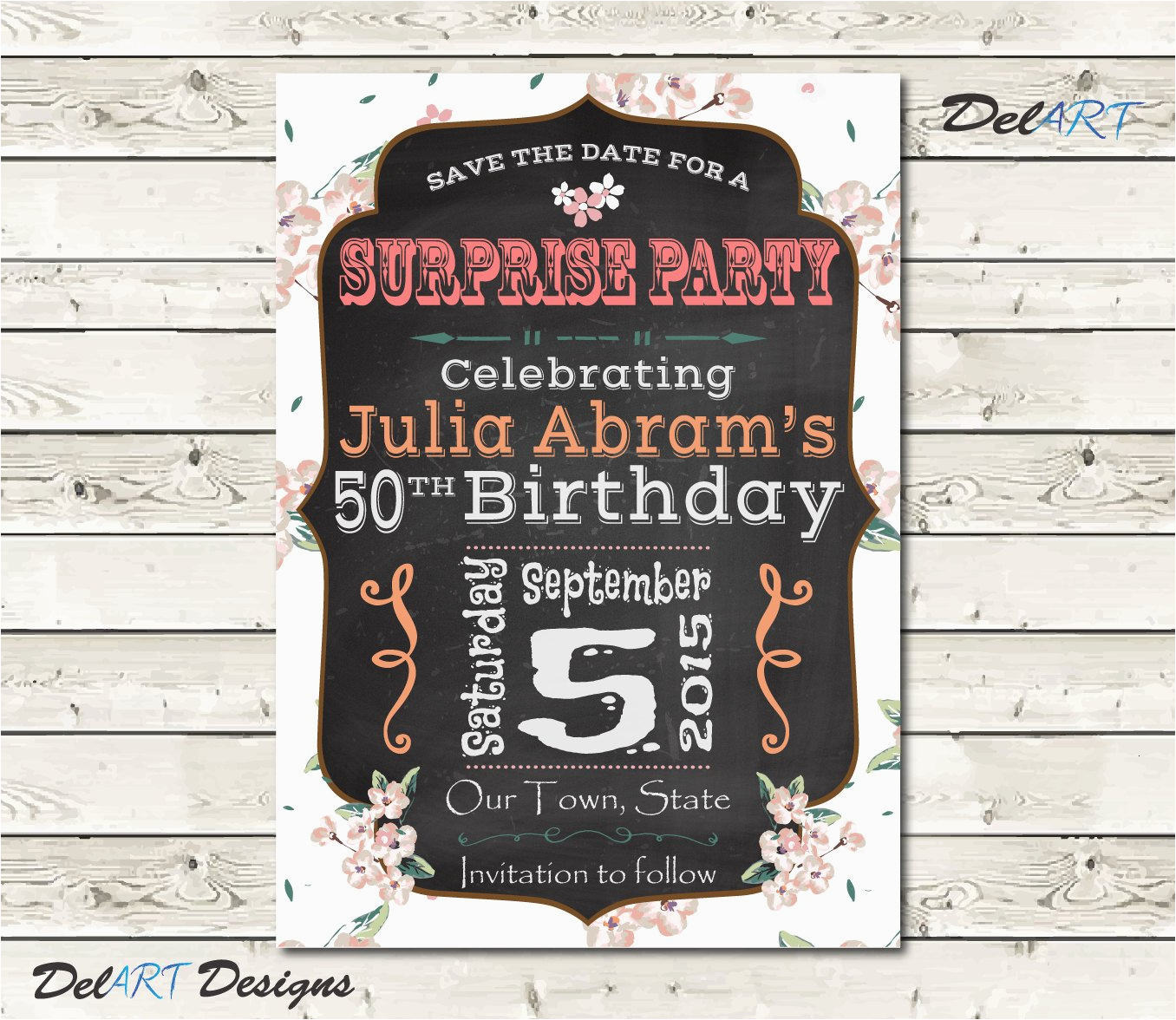 birthday party save the date invitation