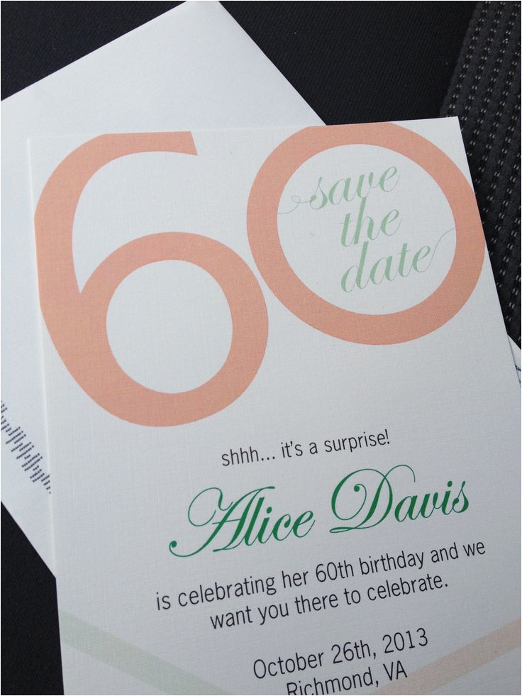 Save the Date Cards for Birthday Party Custom 60th Birthday Party Save the Date Joan 39 S Heart