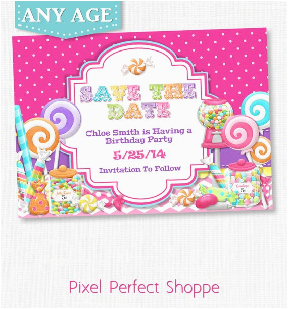 sweet shoppe save the date candyland