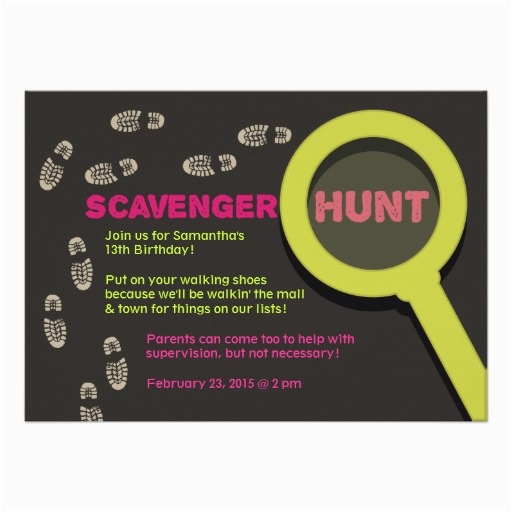 scavenger hunt birthday party invitations