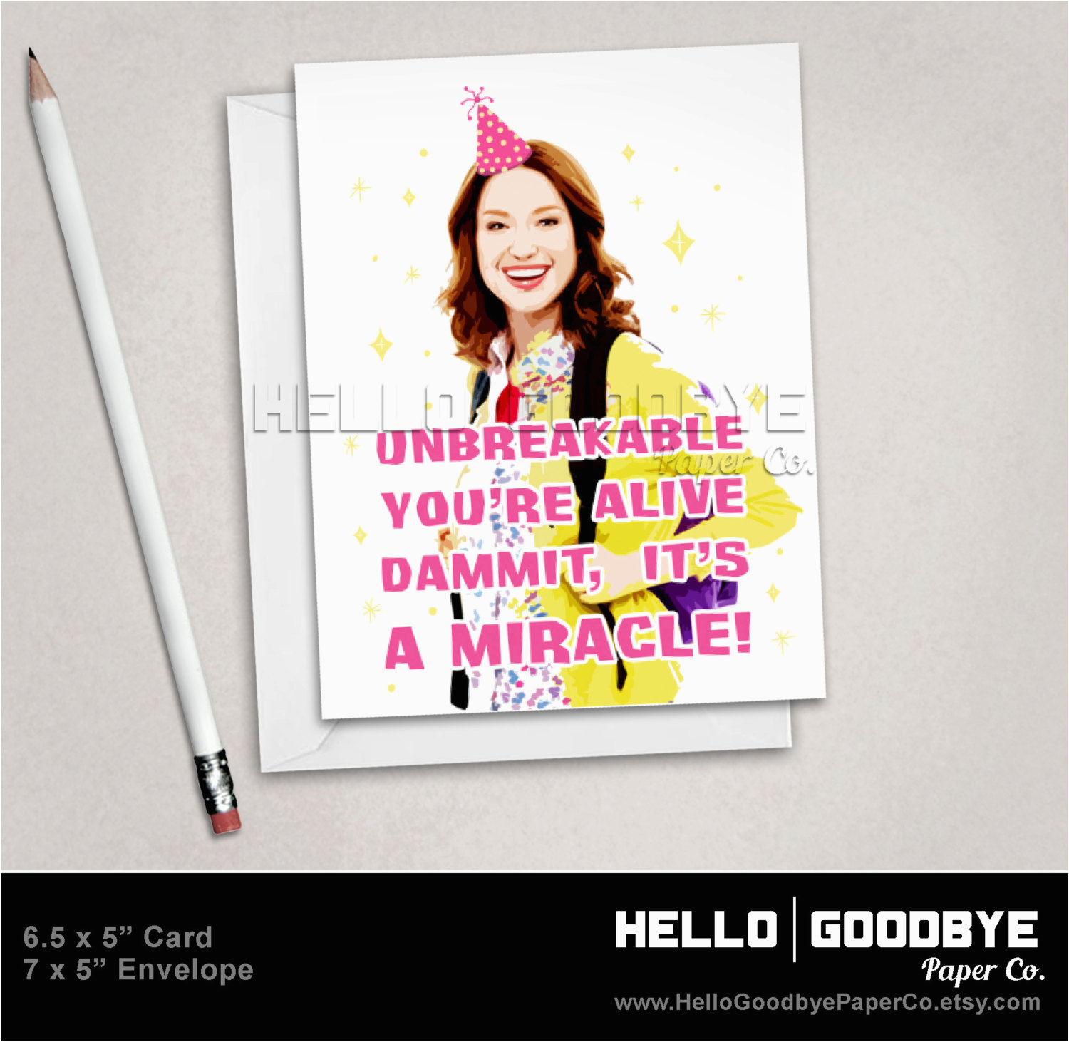 kimmy schmidt birthday card friendship by hellogoodbyepaperco