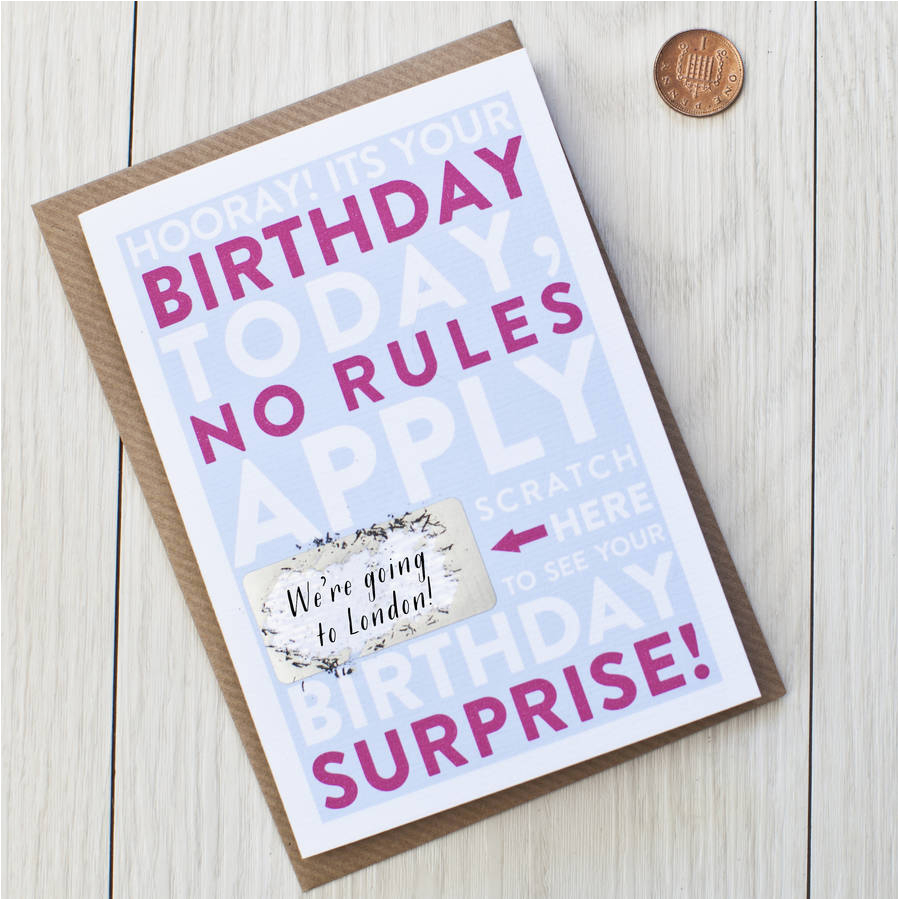 scratch off birthday surprise card