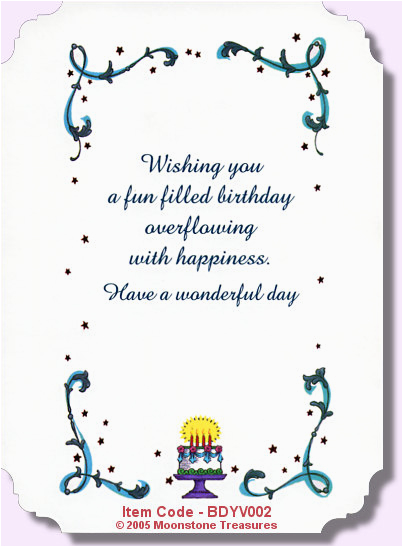 birthday card verses by moonstone treasures