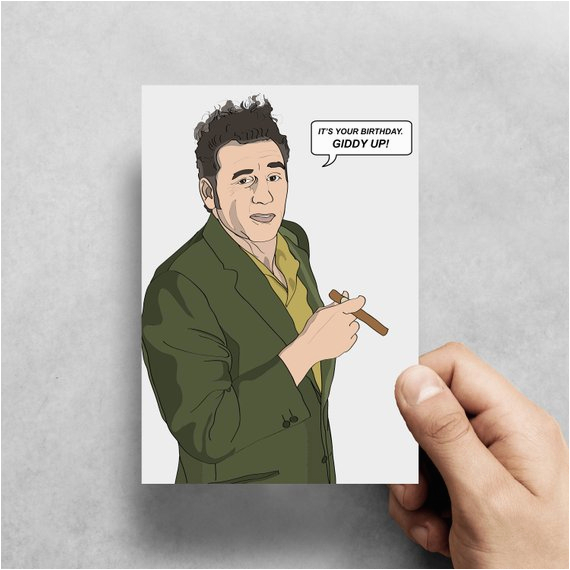 kramer seinfeld funny greeting card birthday pop