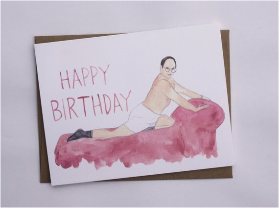 seinfeld birthday george costanza card by averycampbellart