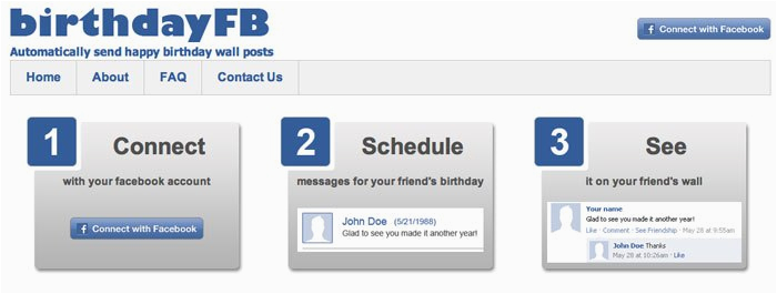 send automatic facebook birthday wishes with app