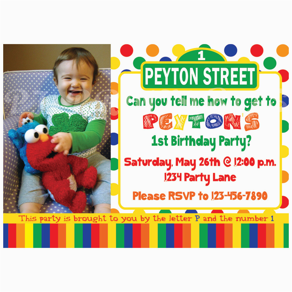 sesame street birthday invitation
