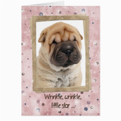 chinese shar pei birthday humor greeting card zazzle