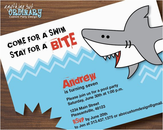 shark birthday invitations printable