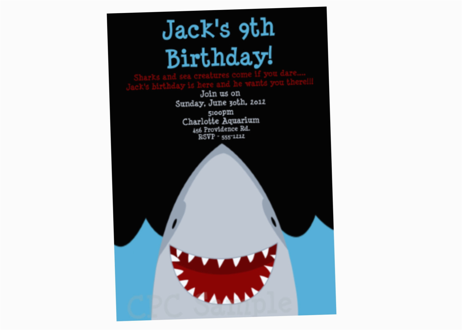 shark birthday invitation shark party