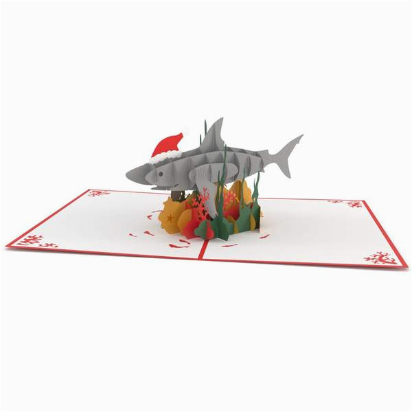 christmas shark 3d pop up holiday card lovepop