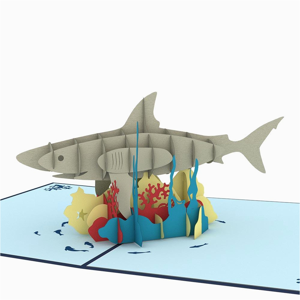 shark pop up birthday card lovepop