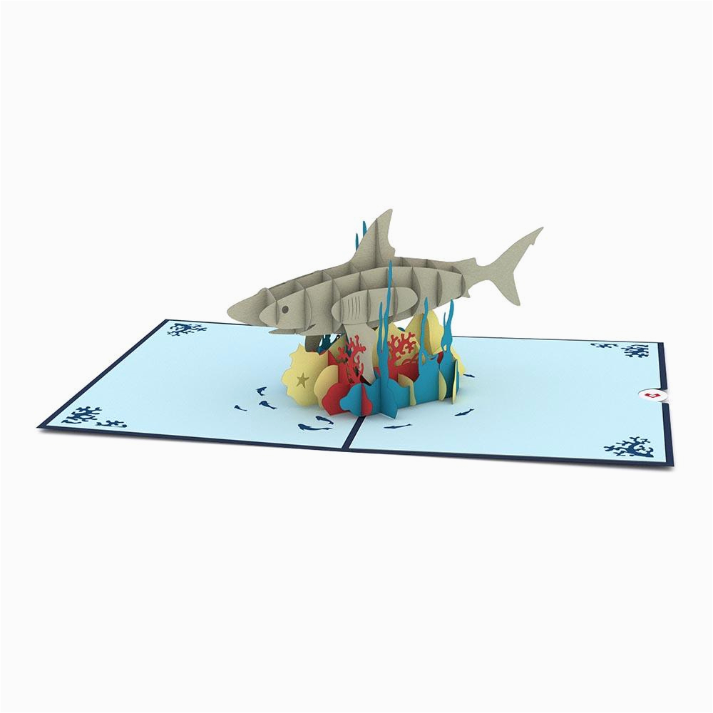 shark pop up birthday card lovepop