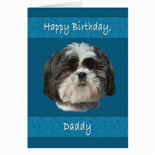 birthday daddy shih tzu dog greeting card zazzle