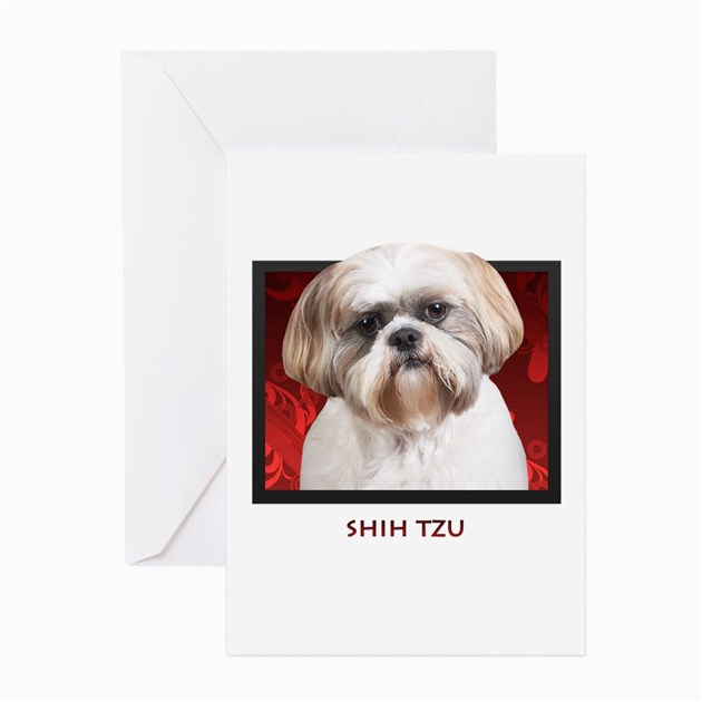 shih tzu greeting card by ipooprainbows1