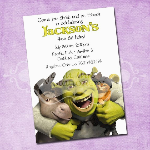 shrek and friends birthday invitation