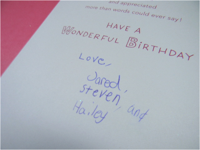 four very special birthday cards