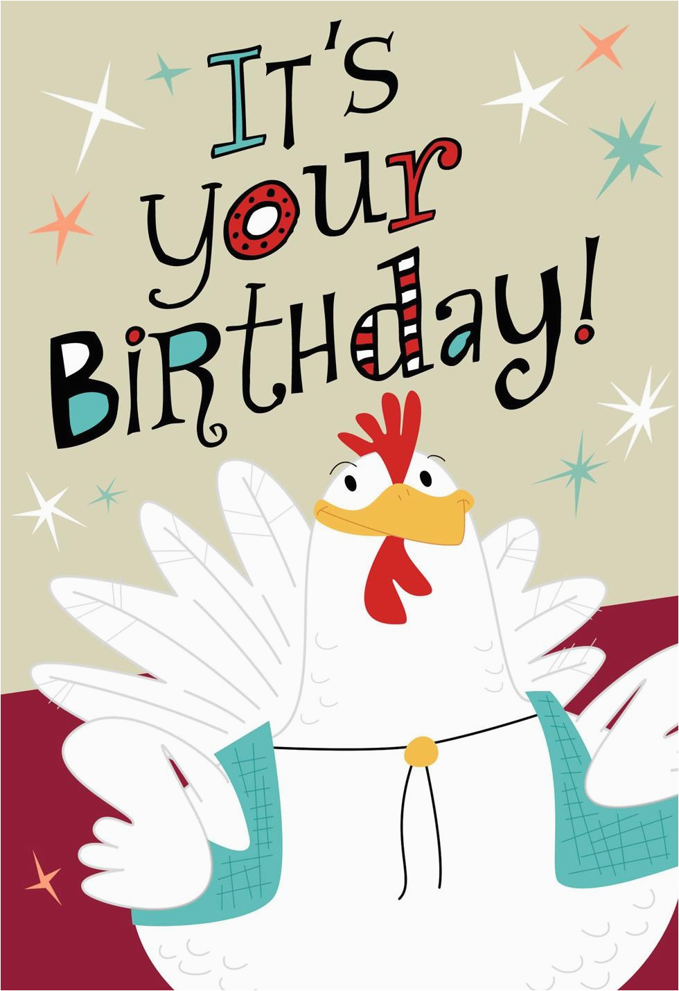 chicken and accordion musical birthday card greeting