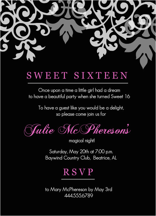 Sixteenth Birthday Invitations Sweet 16th Birthday Invitations Templates Free Printable