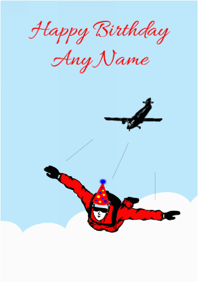 skydiving birthday card