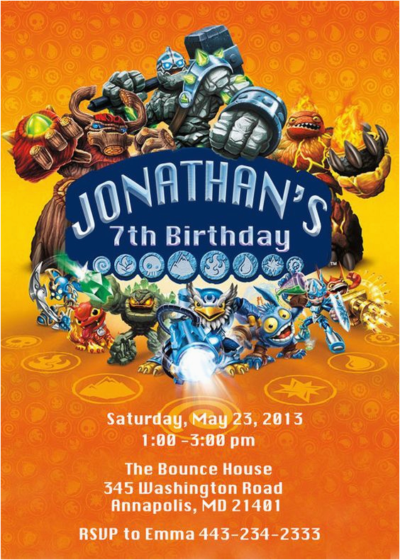 skylanders birthday party invitation by