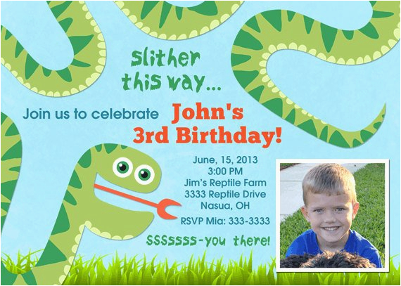 snake birthday party invitations printable