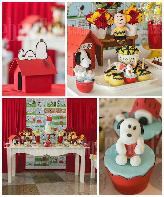 snoopy themed birthday party via karas party ideas karaspartyideas com15