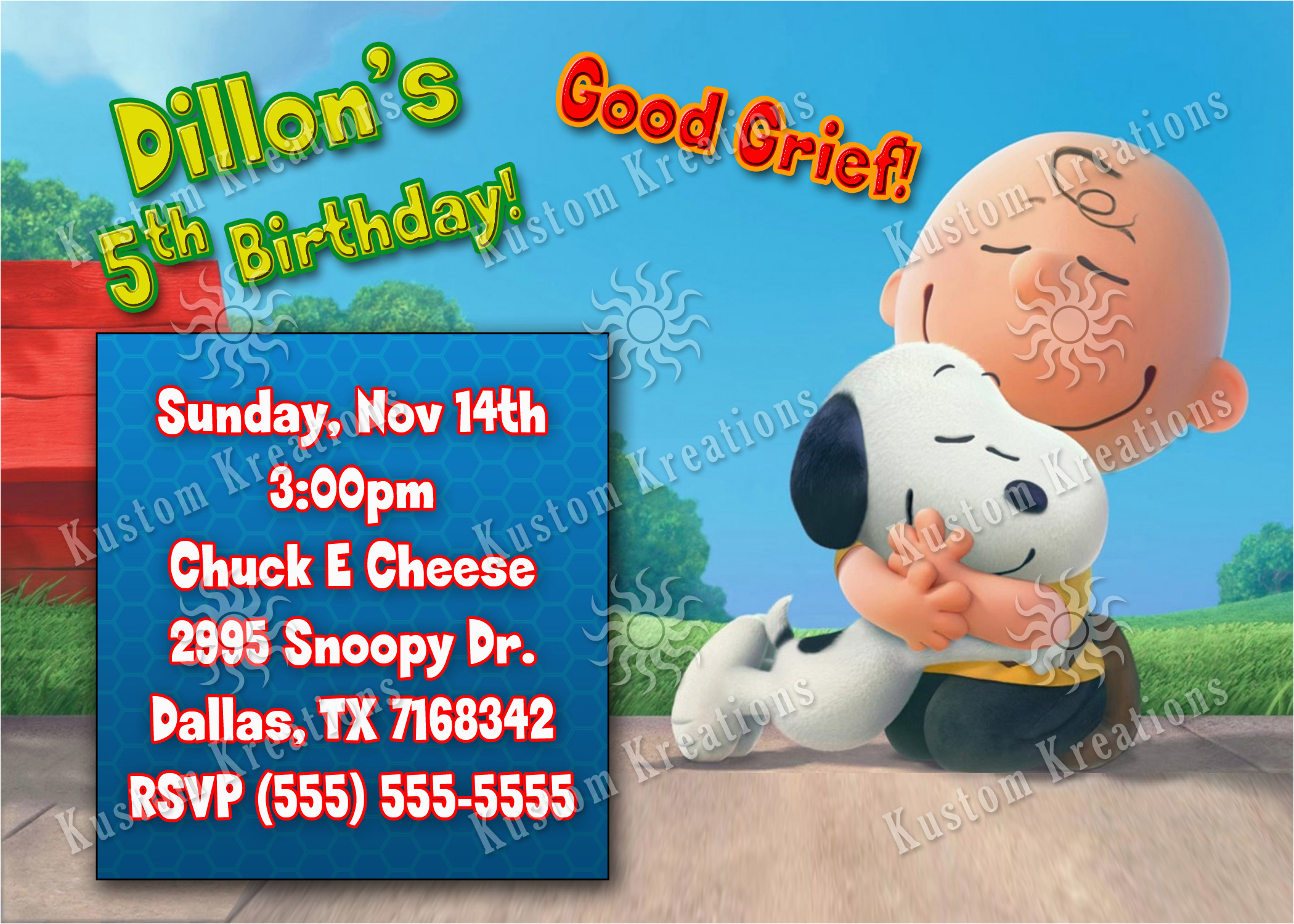 peanuts snoopy birthday invitations