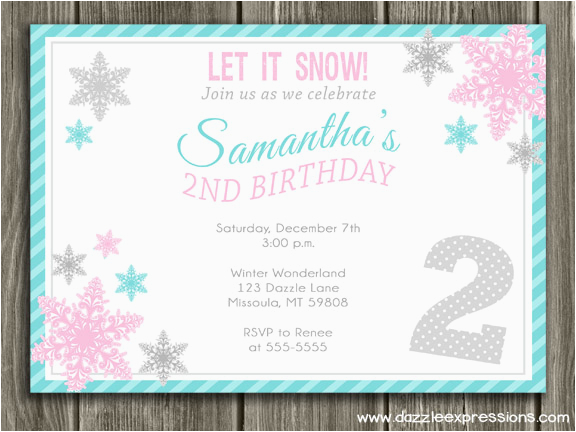 great 10 snowflake birthday invitations ideas