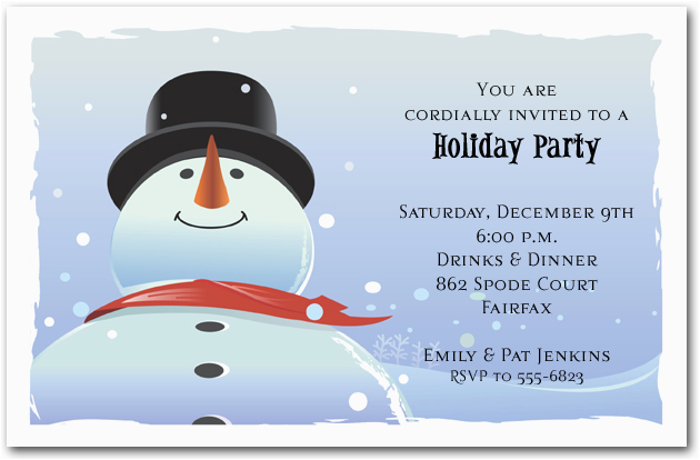 big dan the snowman holiday invitation christmas invitations
