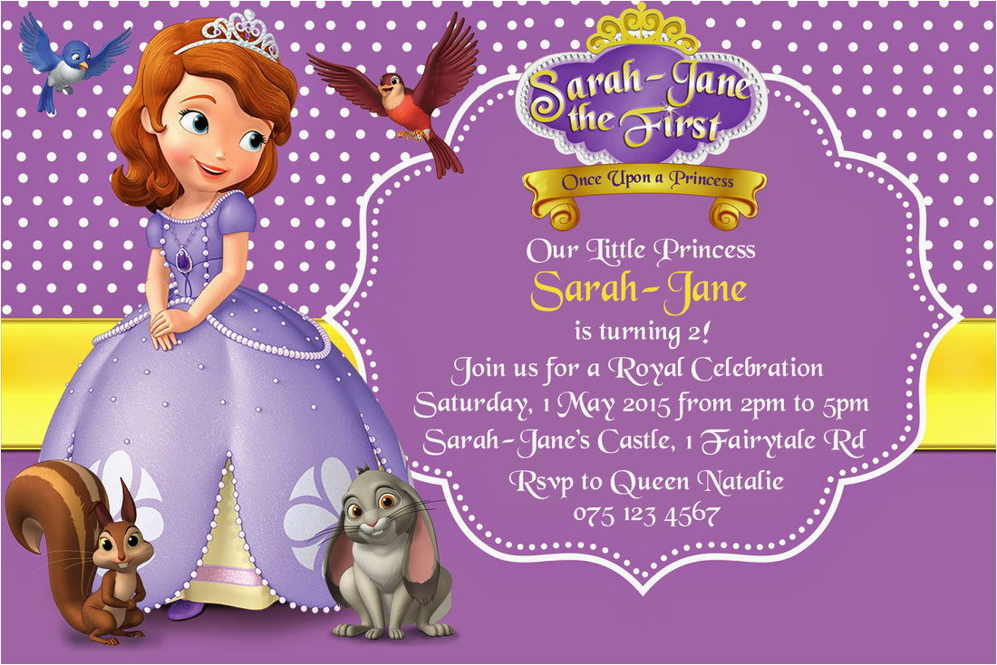 Sofia the First Birthday Card Template How to Create sofia the First Birthday Invitations ...