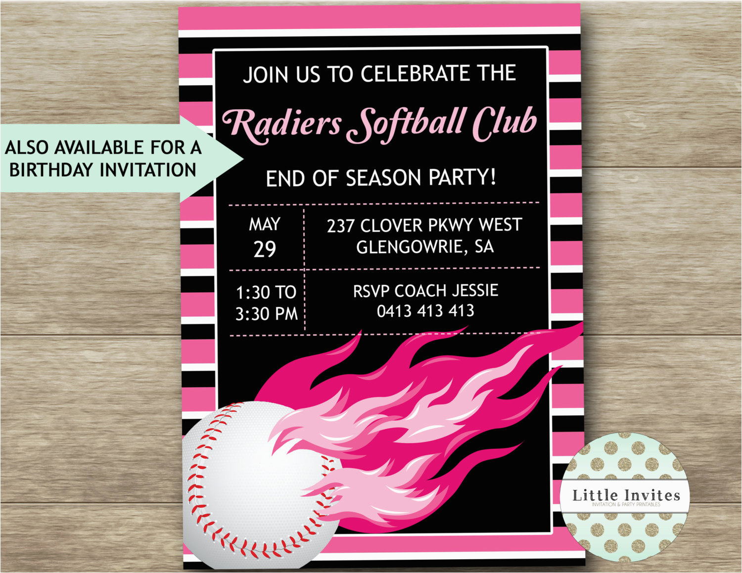 softball birthday invitationssoftball