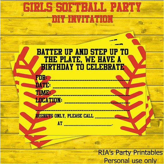 softball party invitations