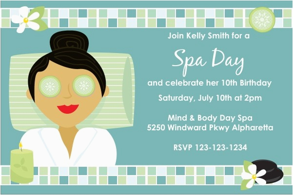 spa day birthday invitation choose a skin tone hair color