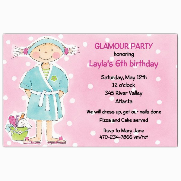 spa day birthday party invitations p 612 85 d34