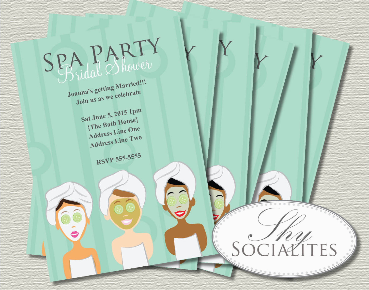 spa party invitation pedicure pamper