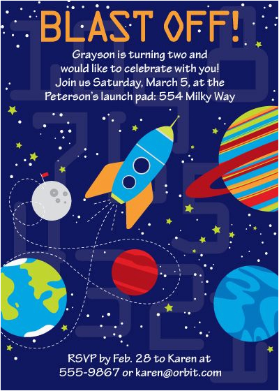 space birthday party printable invitation the