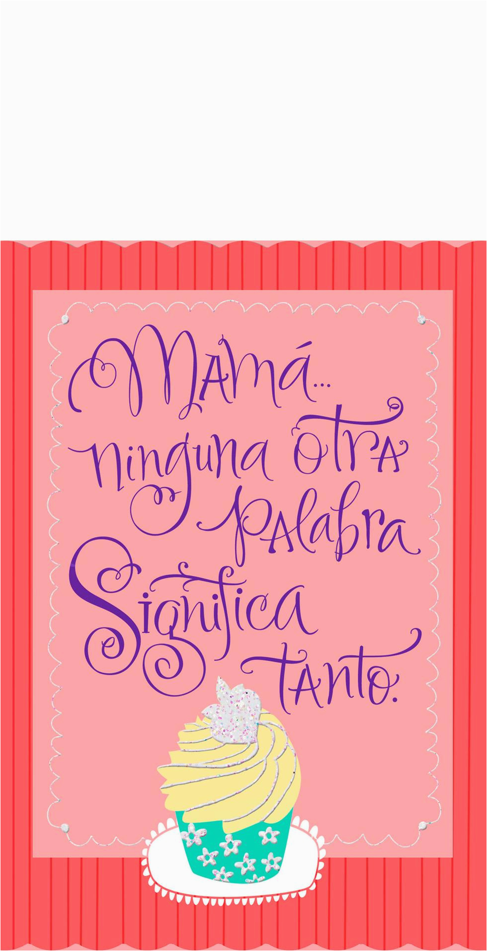 Spanish Birthday Cards for Mom Cupcakes Spanish Language Pop Up Mom Birthday Card