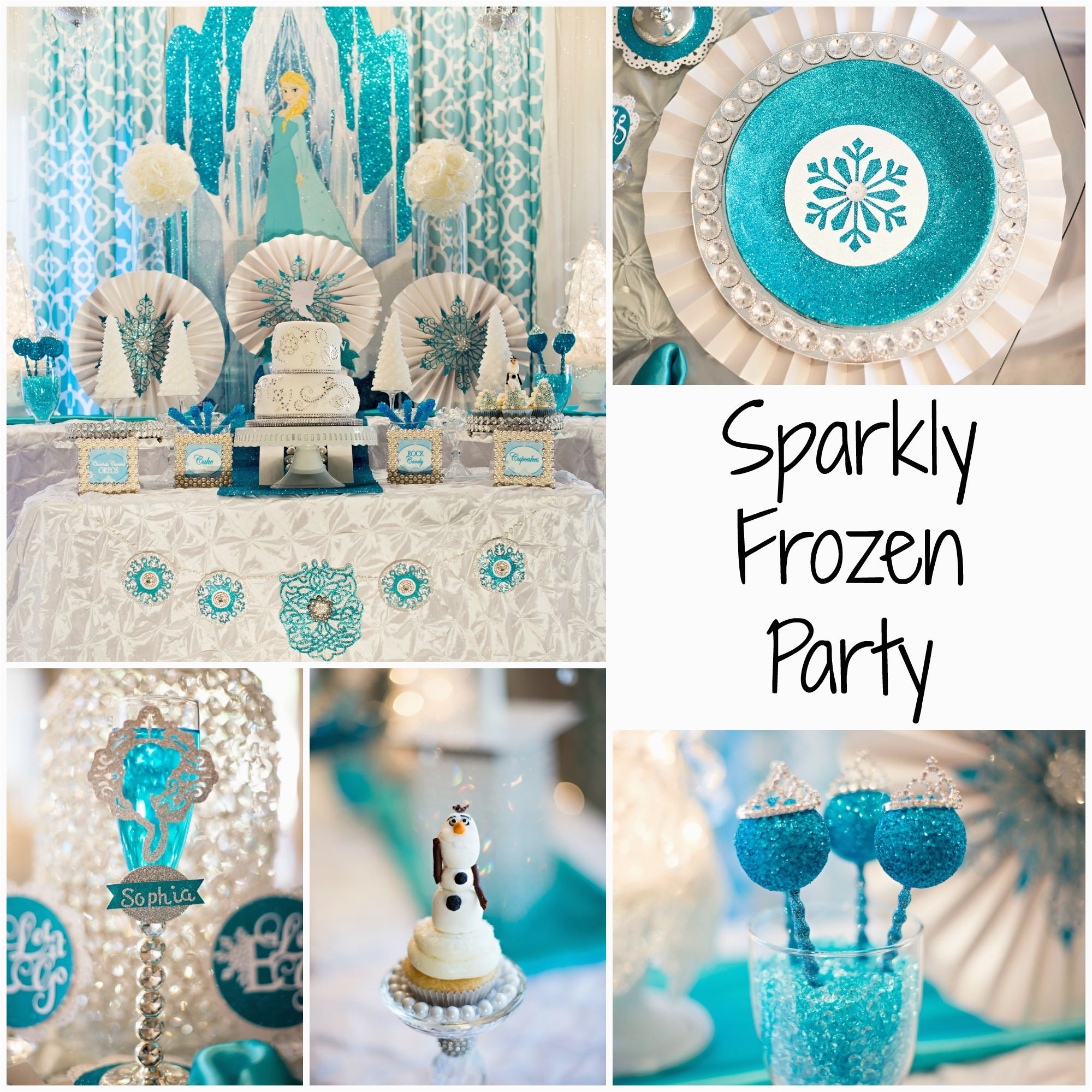 glam glitter frozen party ideas