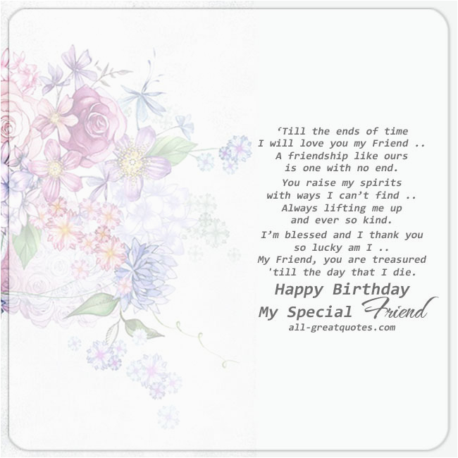 Special Friend Birthday Card Verses  BirthdayBuzz